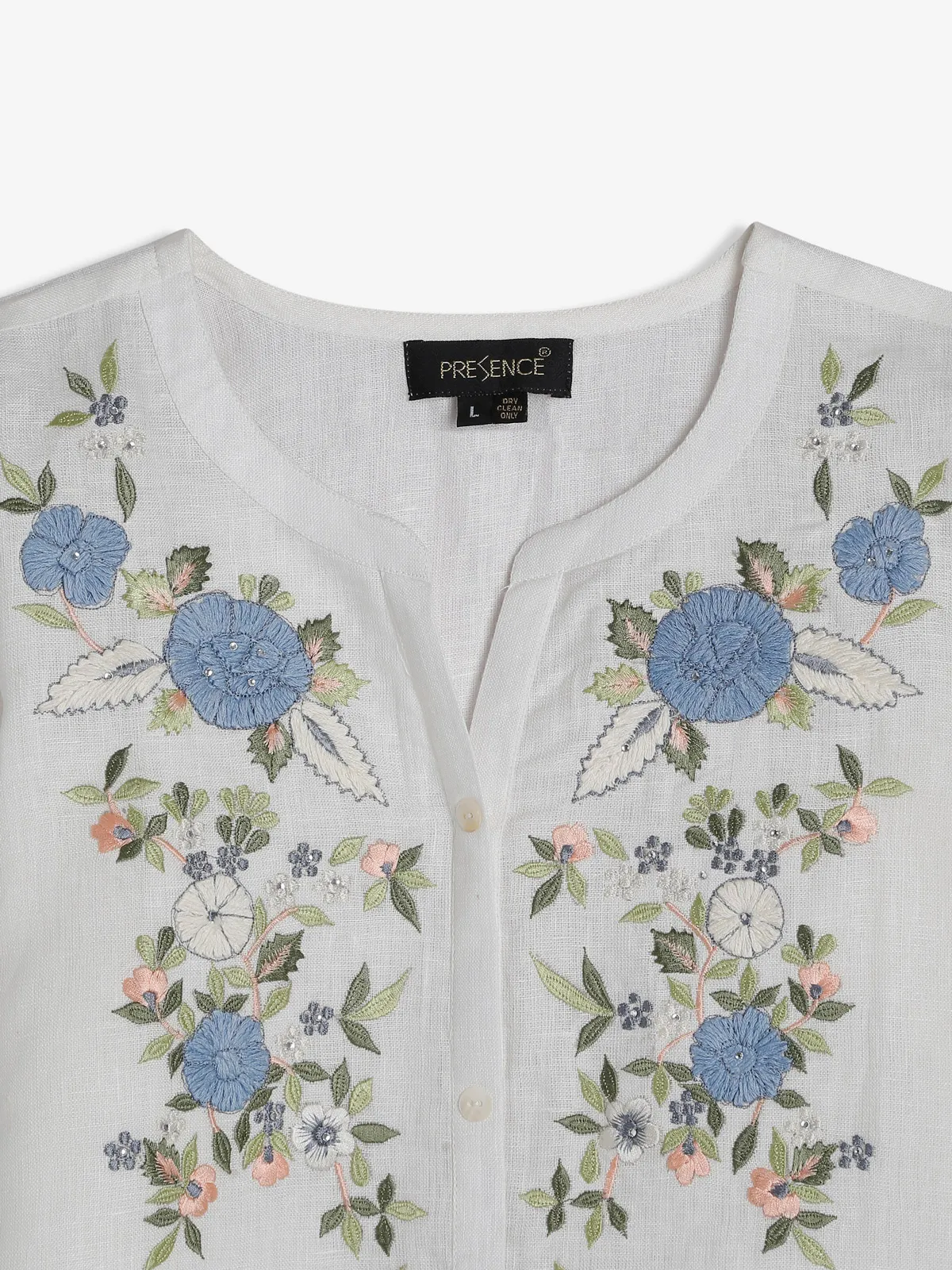 Whie cotton embroidery top