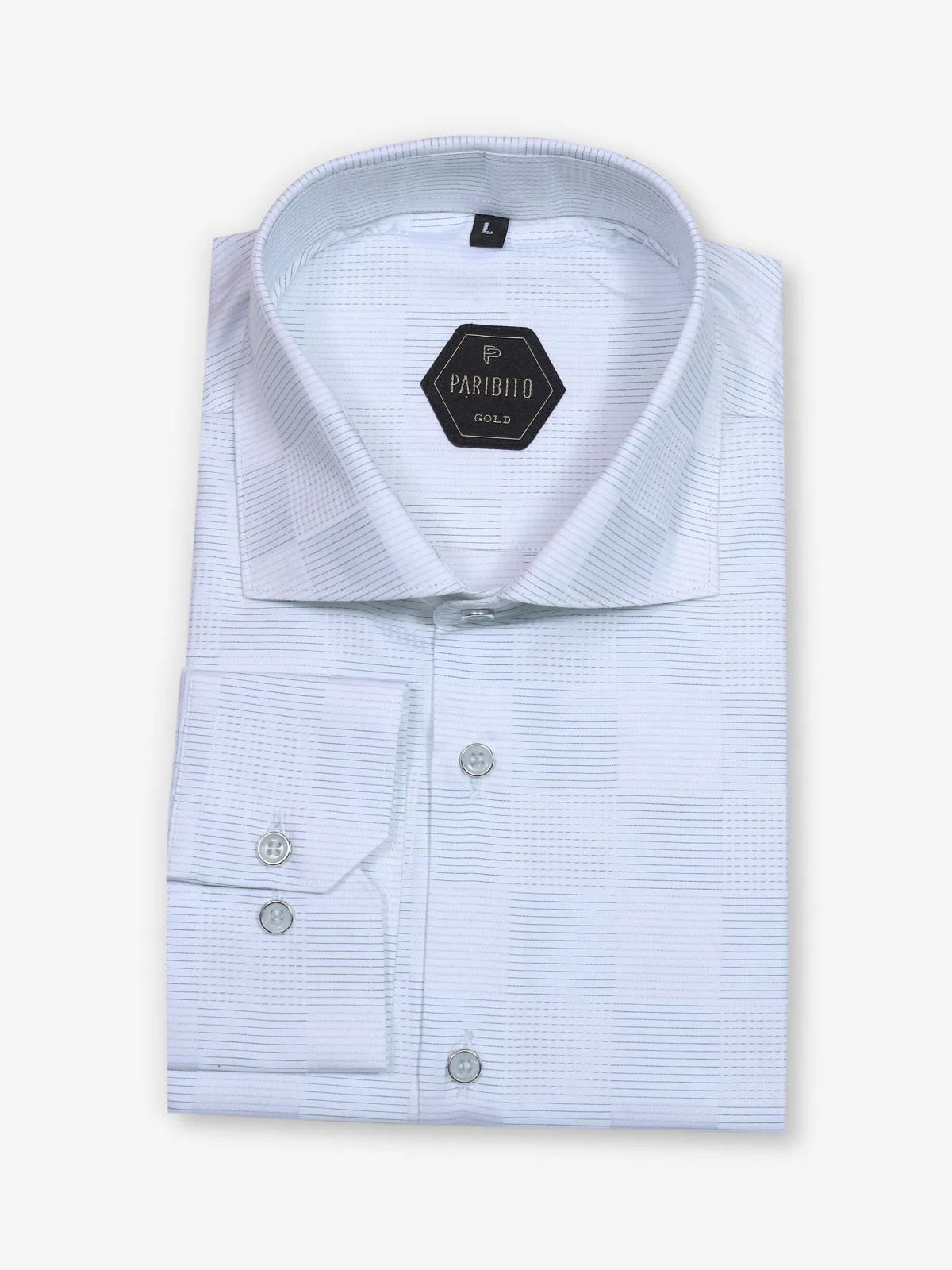 White cottonshirt with pista green thread