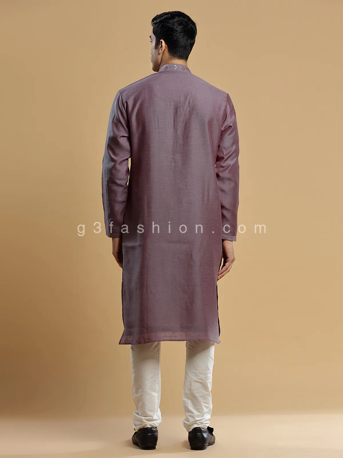 Wine silk  Men Kurta pajama for festive