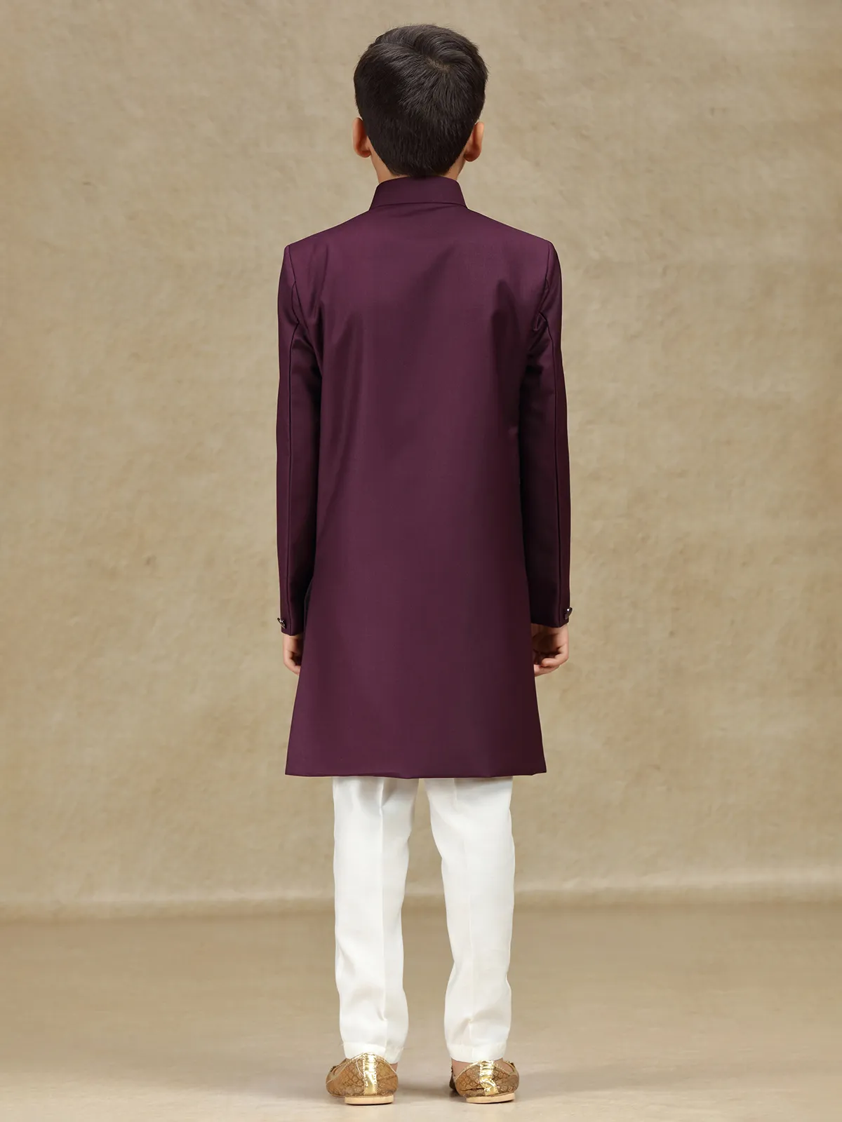 Wine terry rayon indowestern for wedding wear