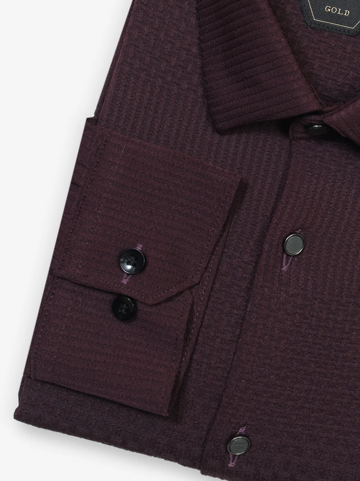 Wine textured cotton shirt for party wear