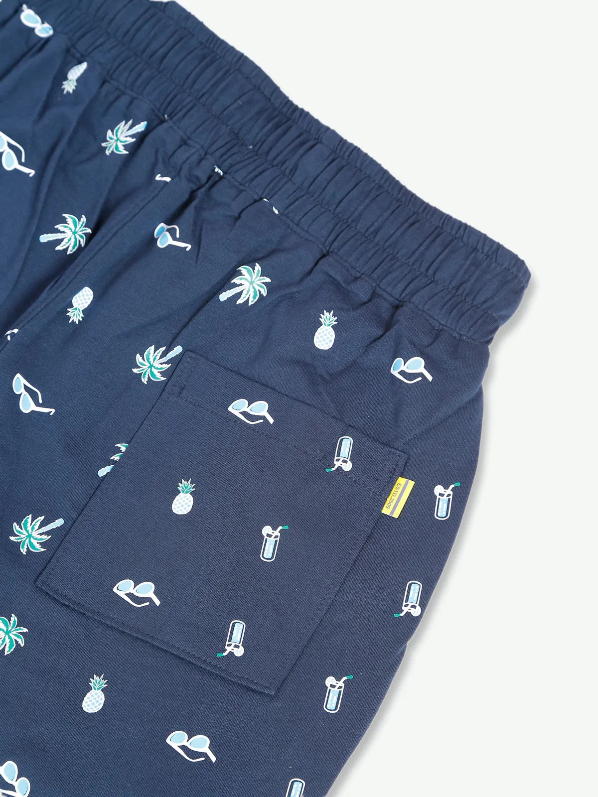 XN Replay printed cotton blue shorts