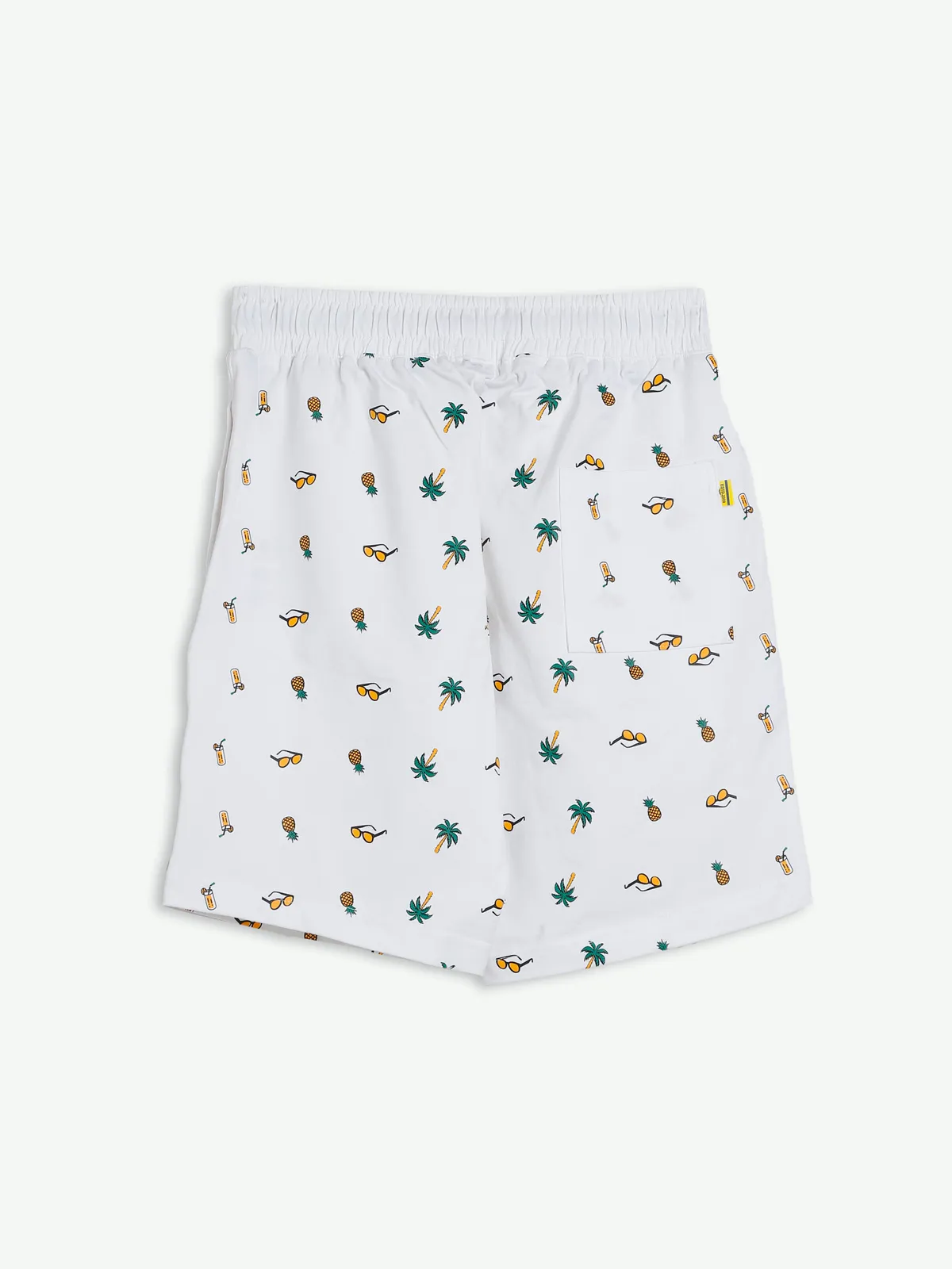 XN Replay printed white cotton shorts