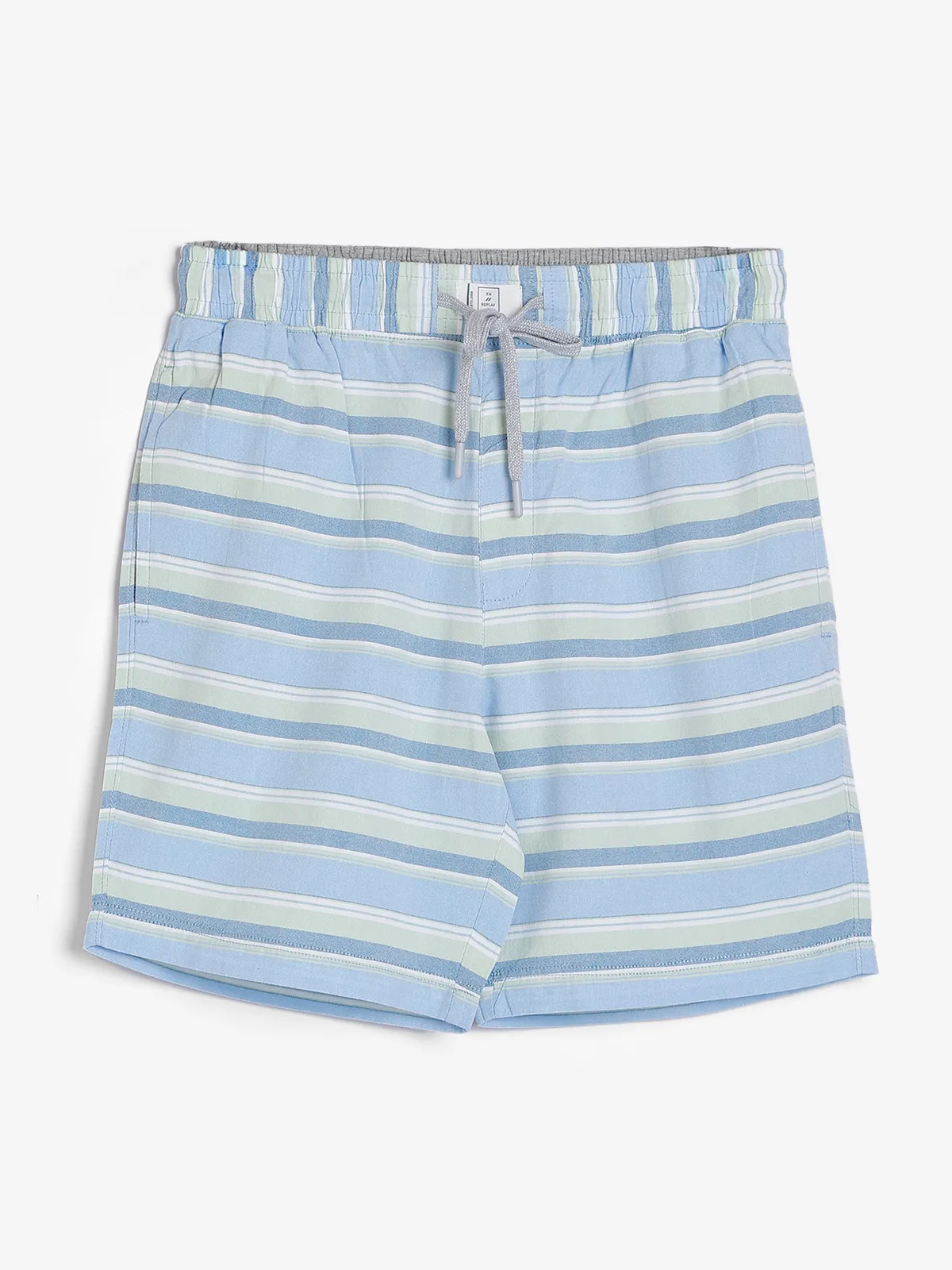 XN Replay sky blue stripe shorts