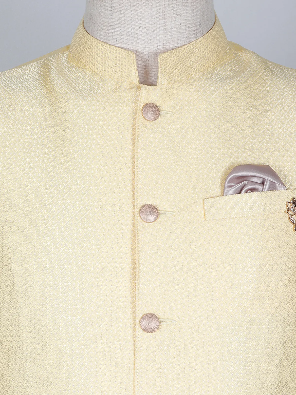 Yellow colored silk waistcoat