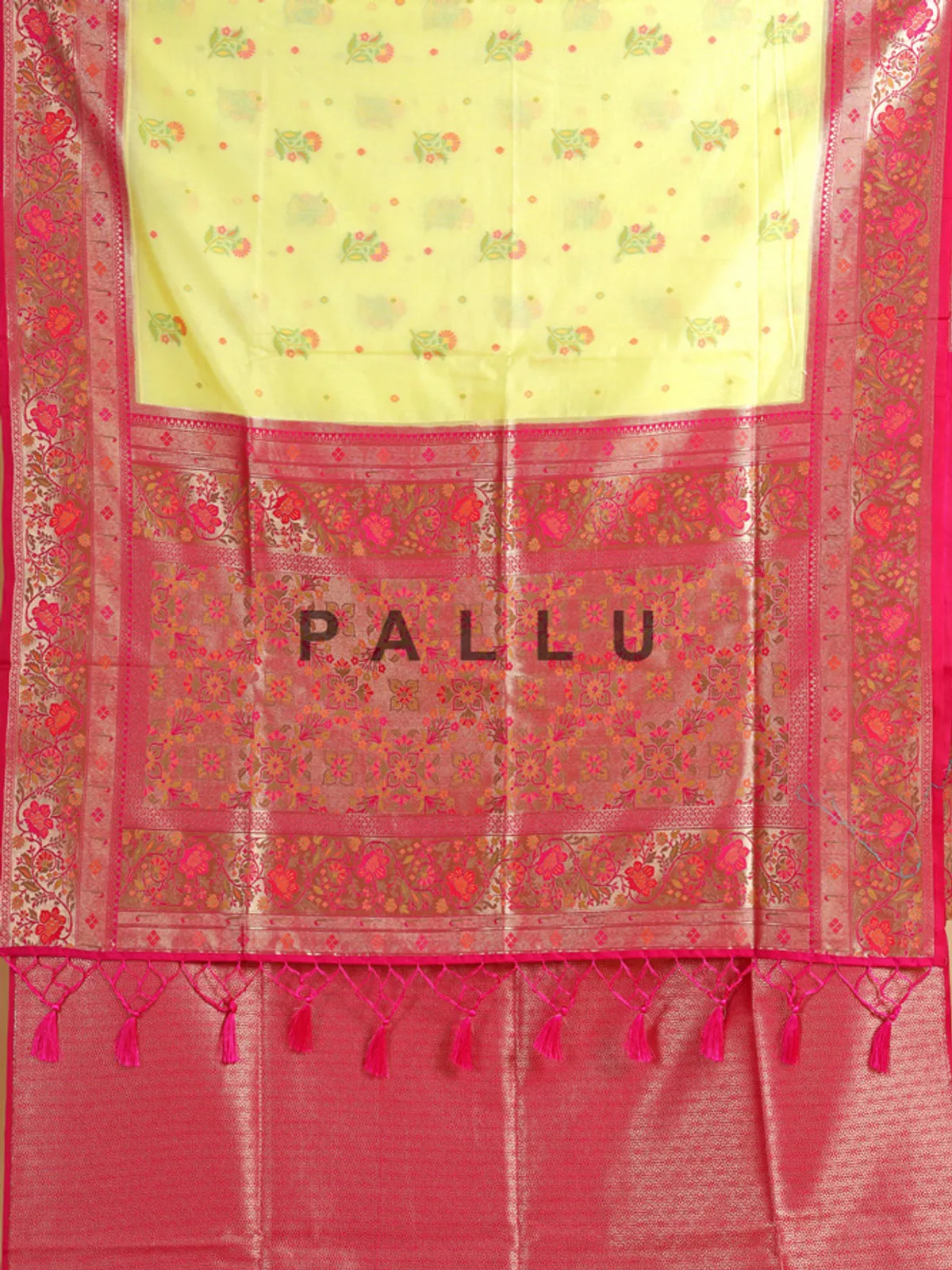 Yellow silk saree with red border-G3-WSA57404