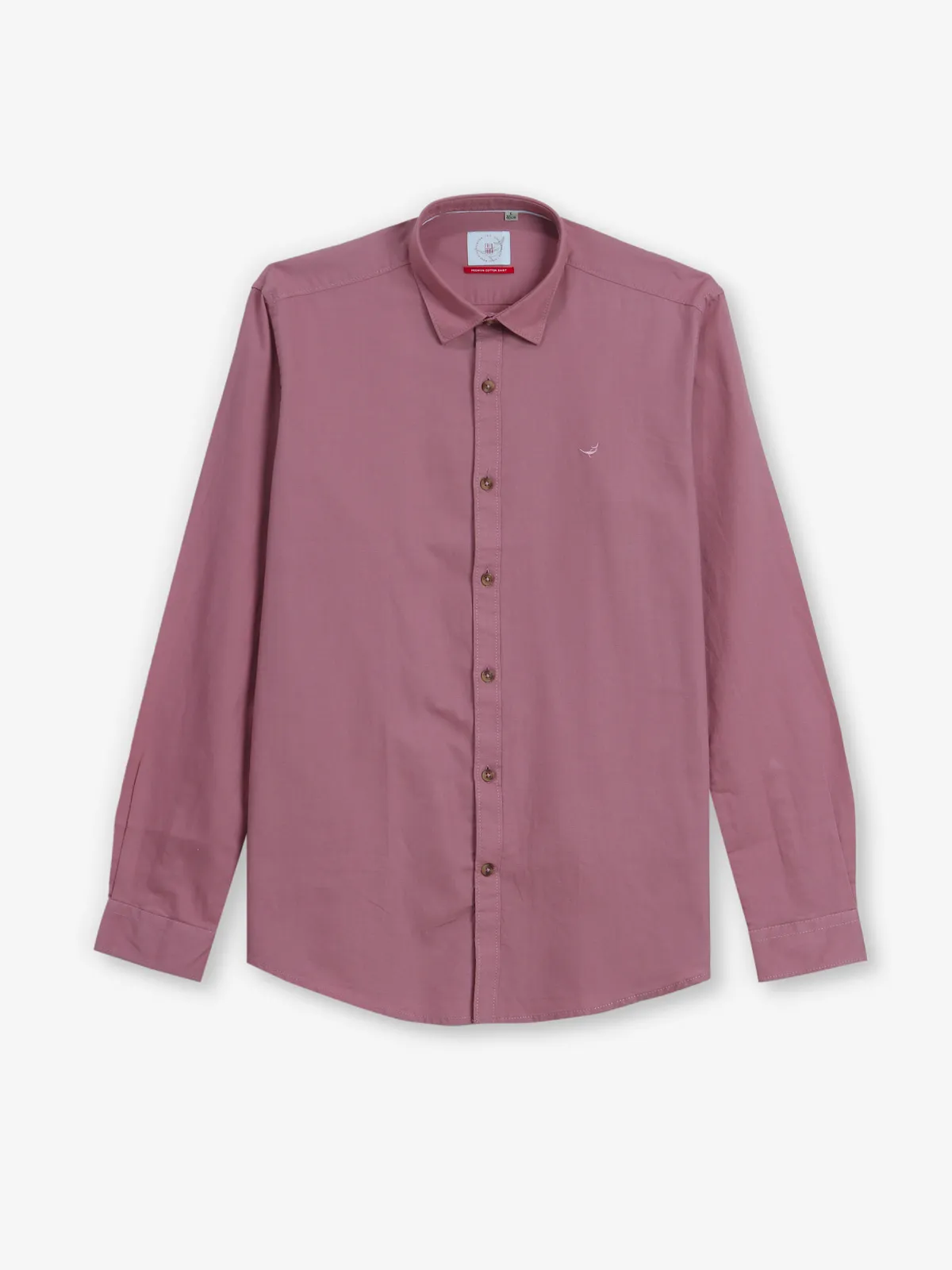 FRIO onion pink plain cotton shirt