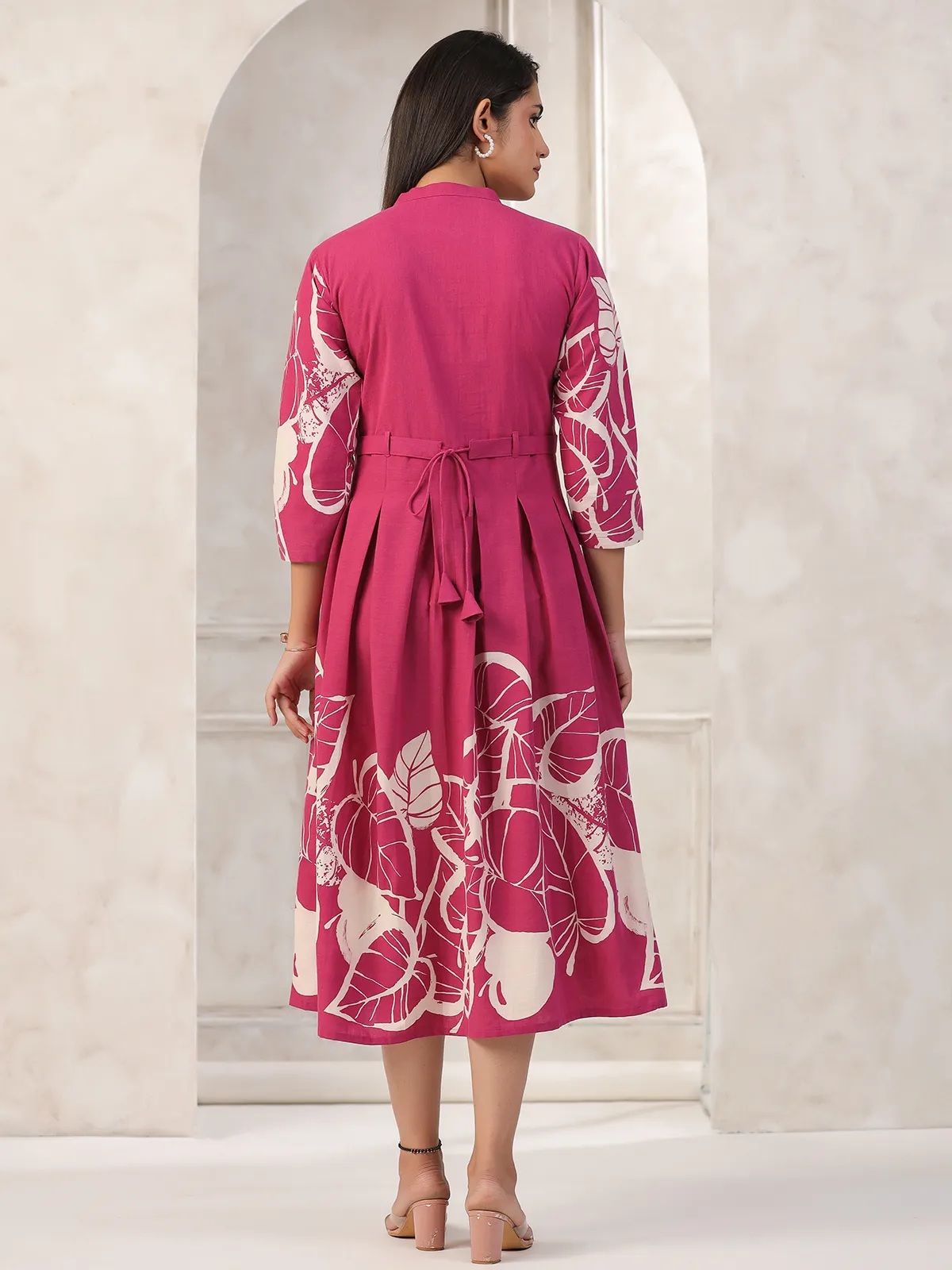 Trendy cotton magenta printed kurti