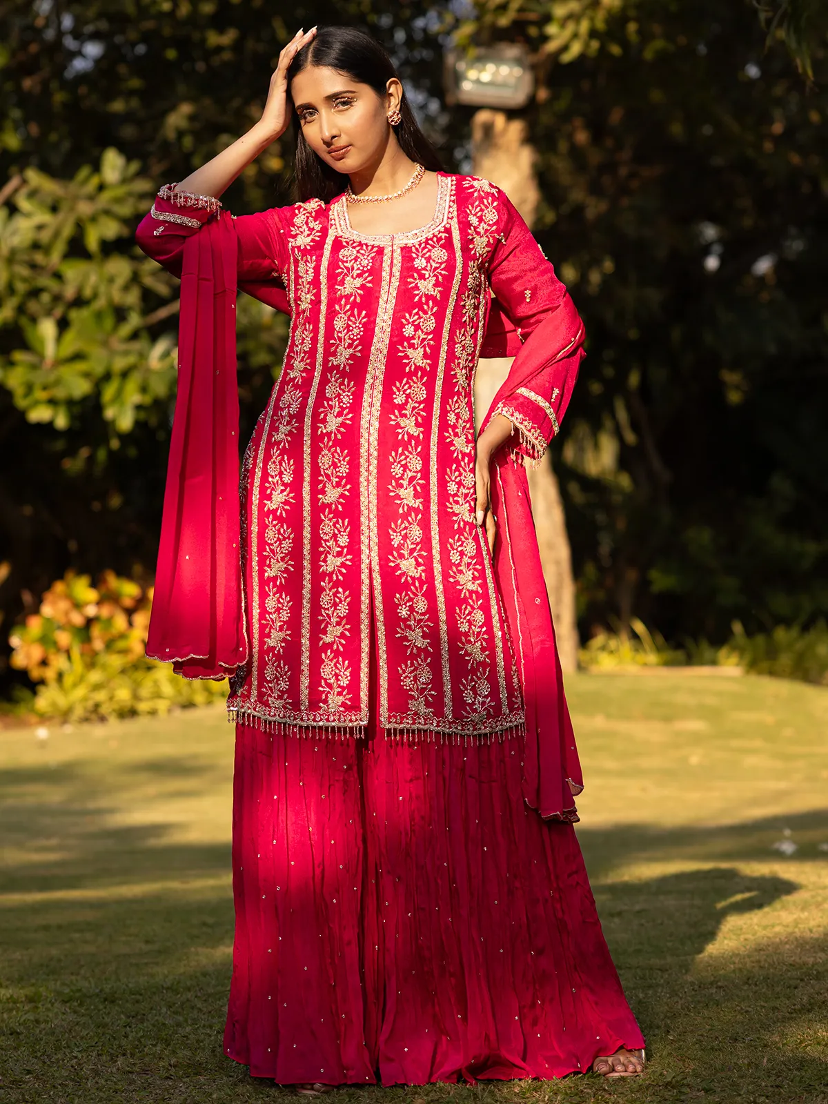 Rani color georgette palazzo salwar suit for women