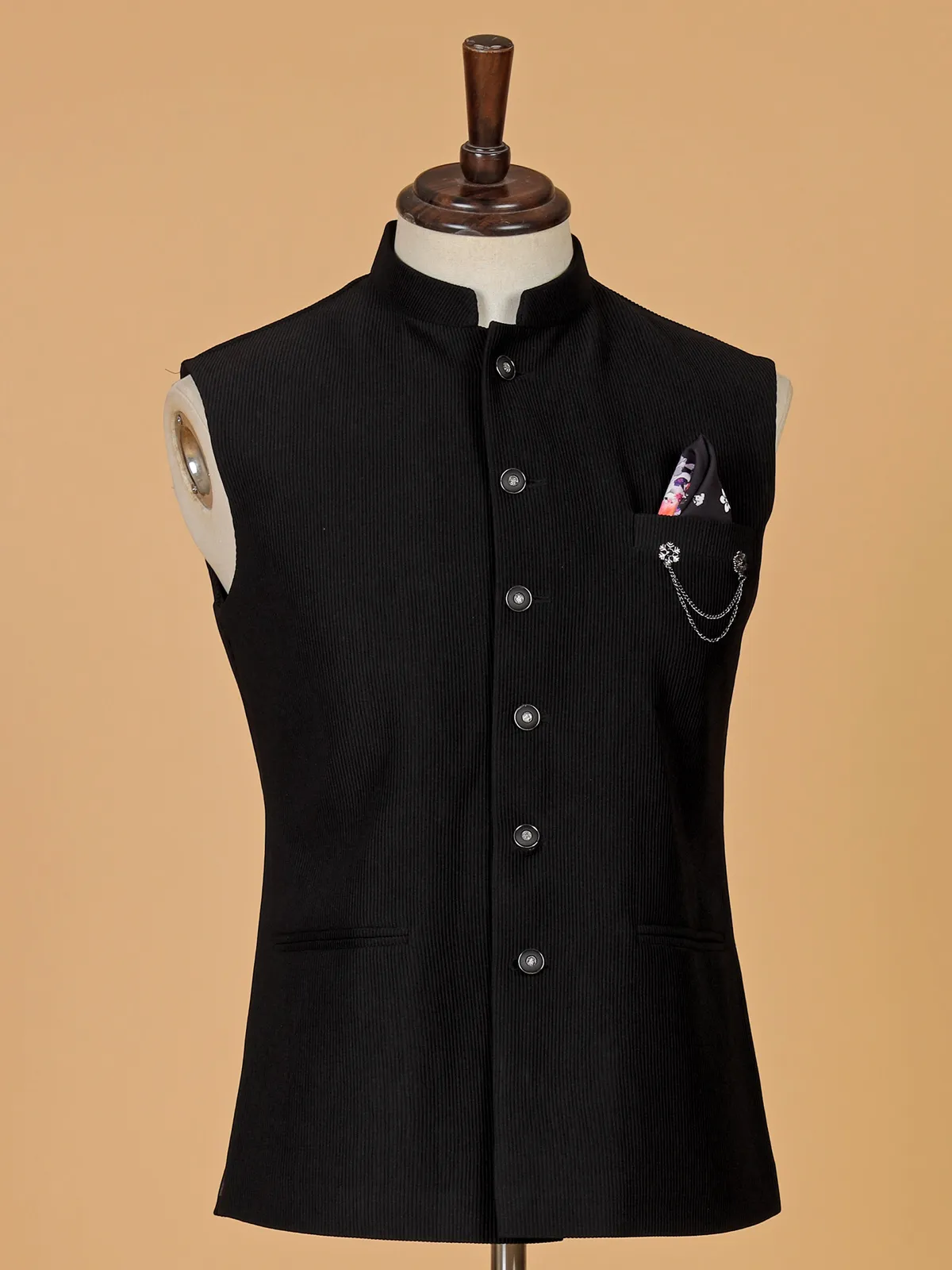 Classy black stripe waistcoat