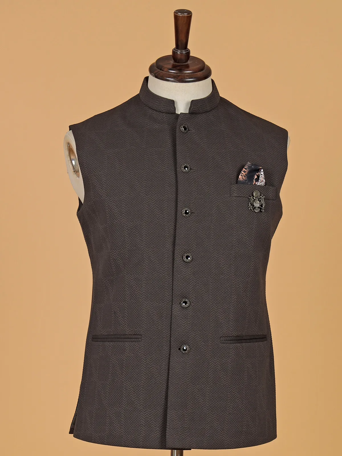 Stunning brown terry rayon waistcoat