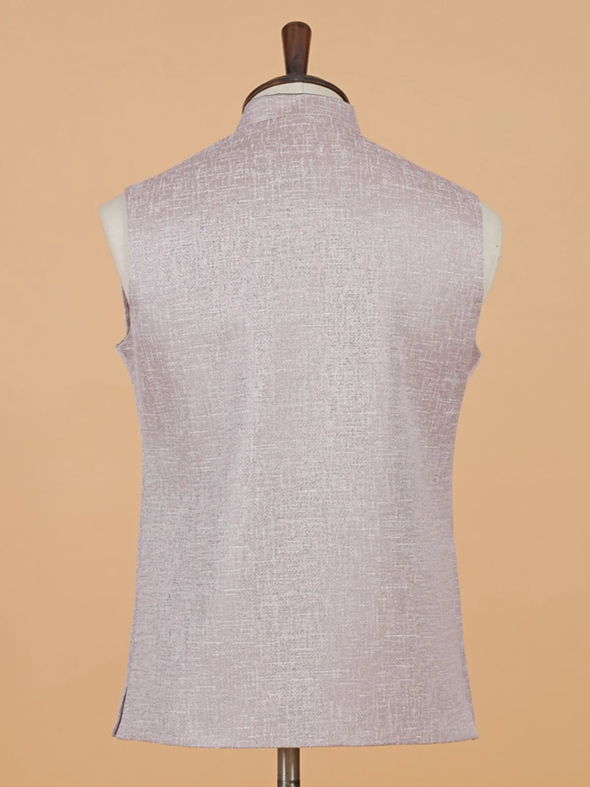 Onion pink cotton silk waistcoat for men