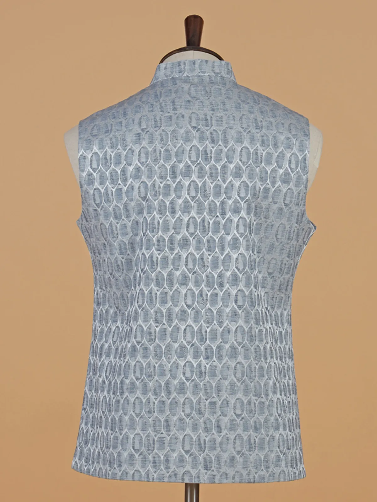 Grey texture waistcoat in silk