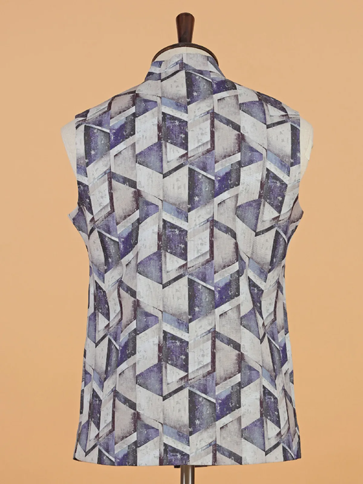 Printed purple printed waistcoat