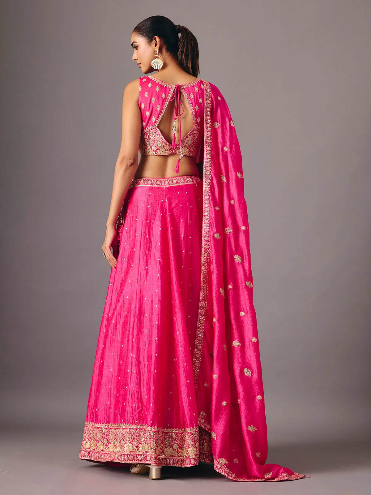 Royal rani pink silk lehenga choli with festive wear