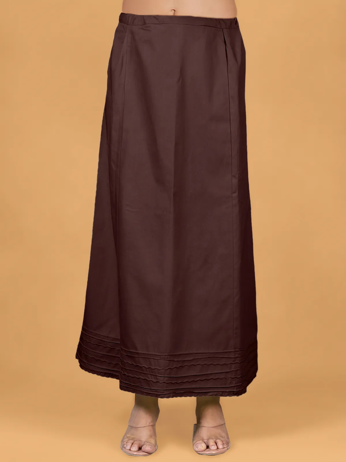 Dark brown cotton plain petticoat