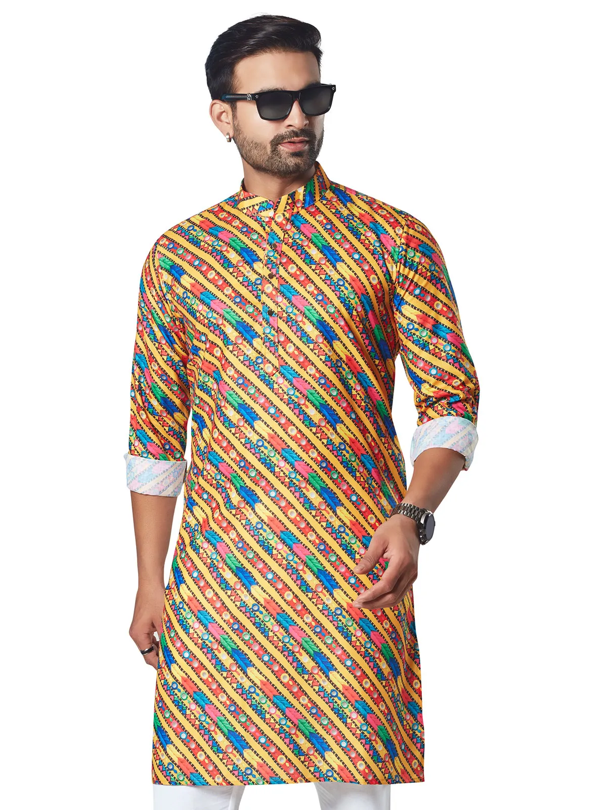 Amazing multicolor festive wear cotton kurta