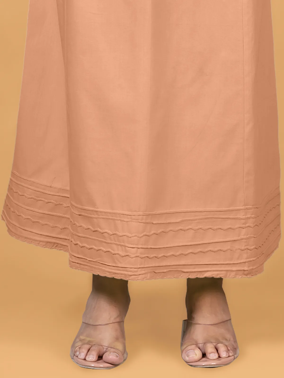 Peach cotton saree petticoat