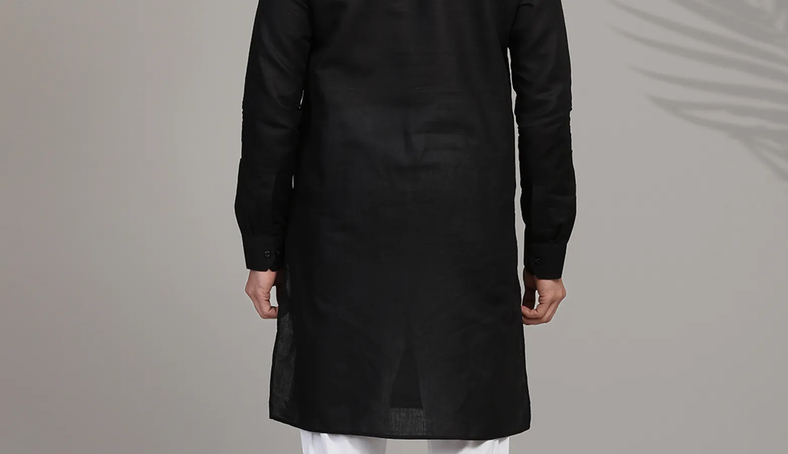 Festive wear black hue stand collar  Men Kurta pajama