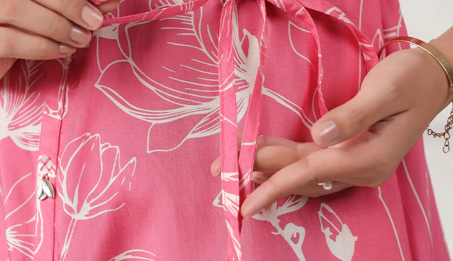 Latest peach printed cotton kurti