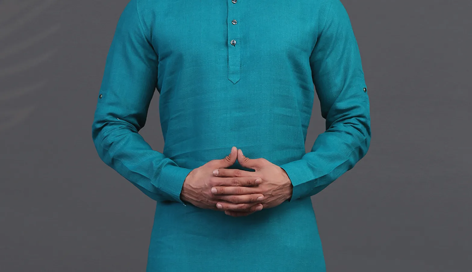 Rama green linen festive wear mens kurta