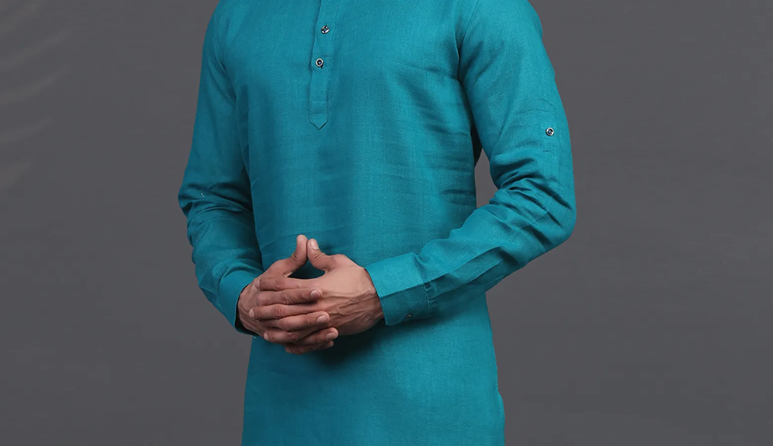 Rama green linen festive wear mens kurta