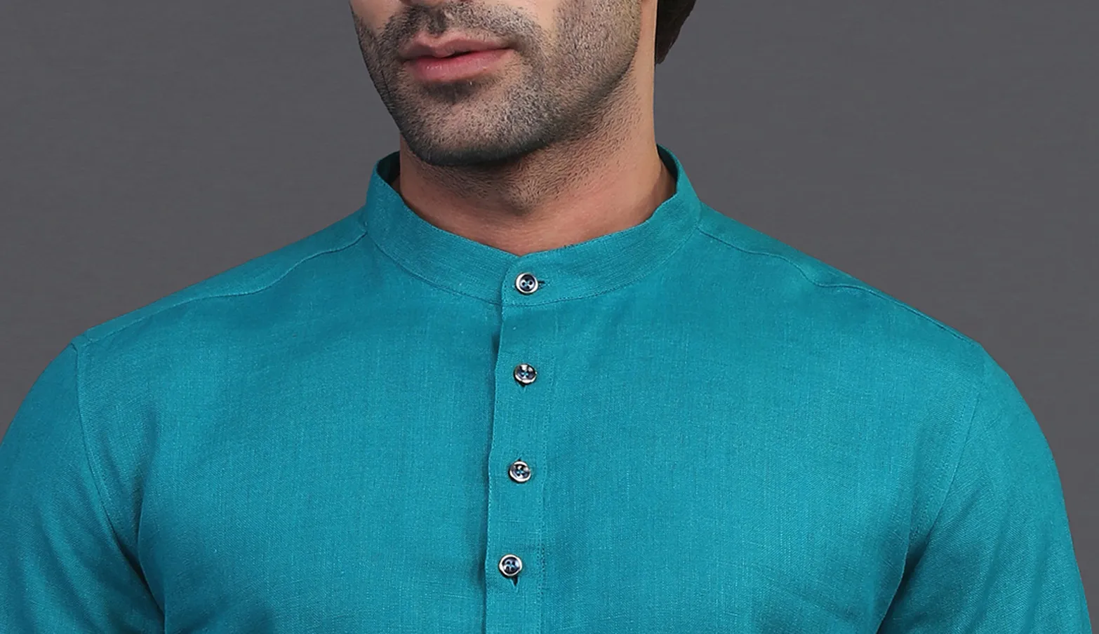 Rama green linen festive wear mens kurta