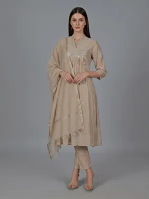 white christmas dresses Shop Digitally Printed Cotton Suit Set 3986 Online main image 0