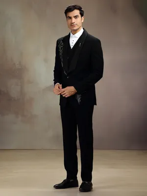 Buy Black Coat Suit for Men - Classic Tuxedos, Jodhpuri &...