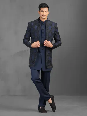 Indo Western: Buy Men's Blue Indo Western at G3Fashion in USA |...