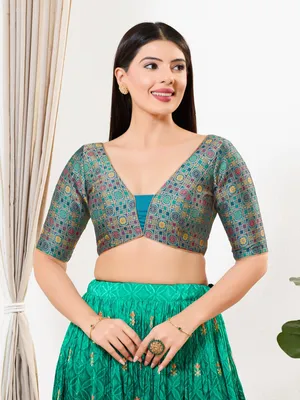 Blue Readymade Blouses - Elegant Blue Blouses for Sarees in USA |