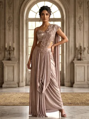 saree dress for women Latest Traditional Paithani contrasting finish that enhances the Saree Gown silhouette Is it a saree, is