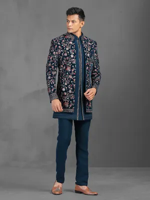Indo Western: Buy Men's Blue Indo Western at G3Fashion in USA |...