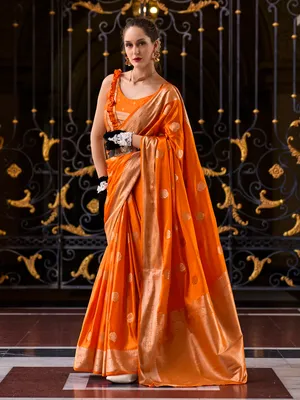 open lace back dress Buy Rust Orange Designer Embroidered Silk Saree Online