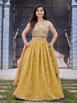 Girls Yellow Lehenga Choli Online | Bright Outfits for Haldi &...