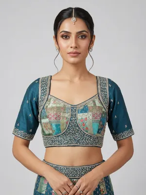 Blue Readymade Blouses - Elegant Blue Blouses for Sarees in USA |
