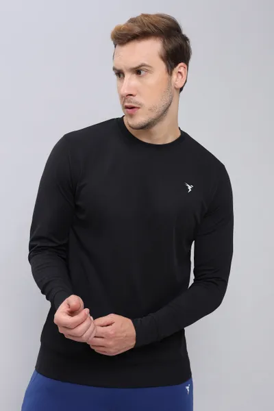 Technosport Men's Active Black Running T-Shirt
