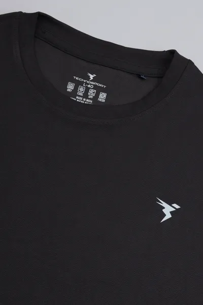 Technosport Men's Active Black Running T-Shirt