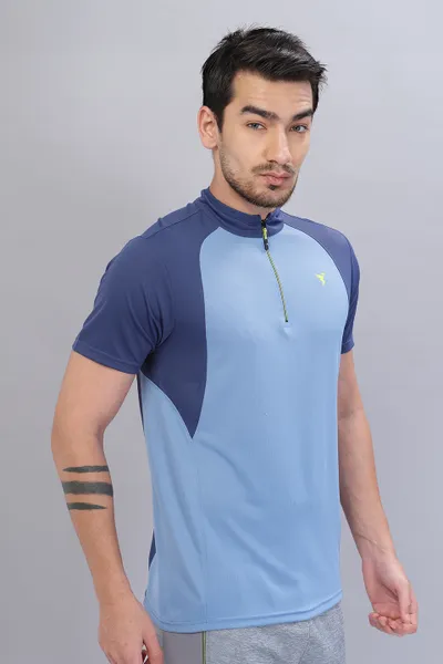 Technosport Mens Active Zip Neck T-shirt