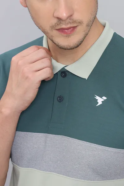 Technosport Men's Active Winter Green Polo