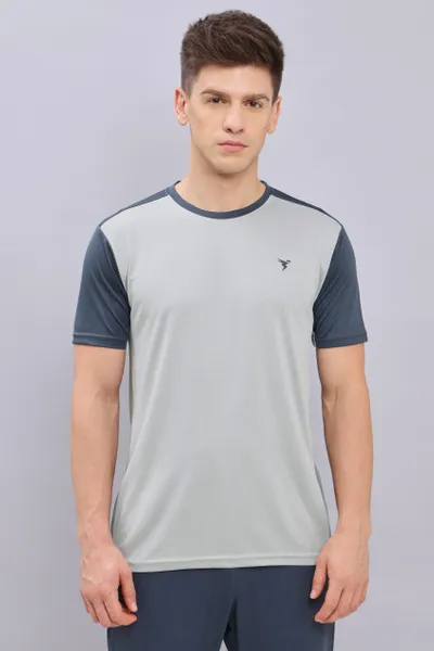 Technosport Men's Active Light Grey Running T-Shirt
