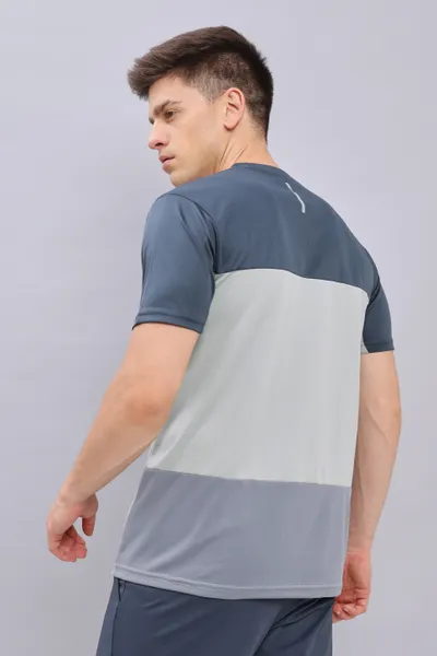 Technosport Men's Active Light Grey Running T-Shirt