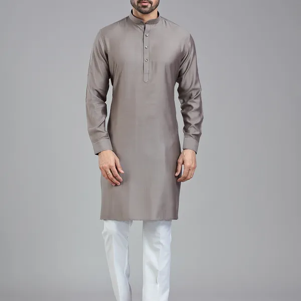 Taupe grey festival ready kurta pajama for men