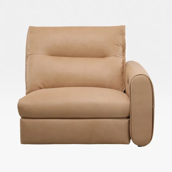 CLINT right arm modular recliner chair lthr beige