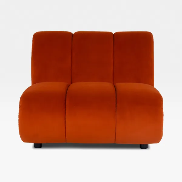 POSTO armless modular chair microfibre rust