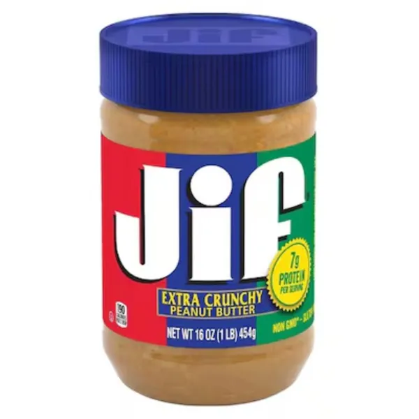 JIF PEANUT BUTTER CRUNCHY 12X454GM