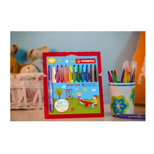 Stabilo power color fibre-tip pen 12 pcs