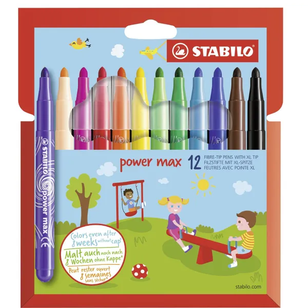 Stabilo power color fibre-tip pen 12 pcs
