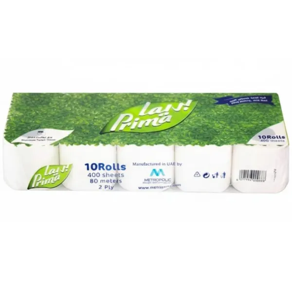PRIMA TOILET ROLL - 10X10X400 SHEETS