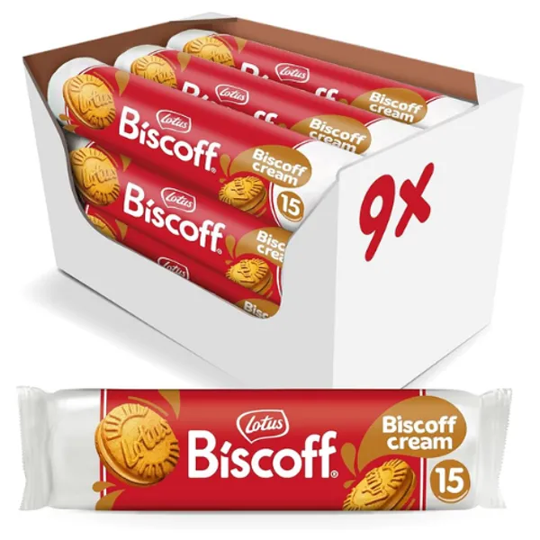 Lotus Boscoff Sandwich Cookies, Biscoff Flavour 9X150Gm